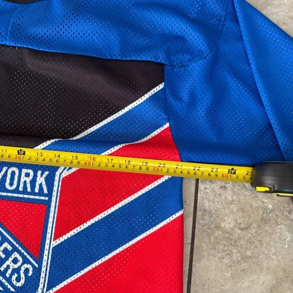 Vintage 90s NHL New York Rangers All Over Print Hockey Mesh CCM Jersey Sz Medium - Picture 10 of 10